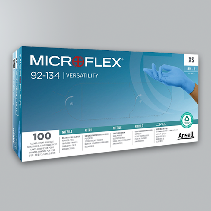 Microflex Lightweight Nitrile Disposable Gloves - Box 100 - XS Microflex Lightweight Nitrile Disposable Gloves - Box 100 - XS